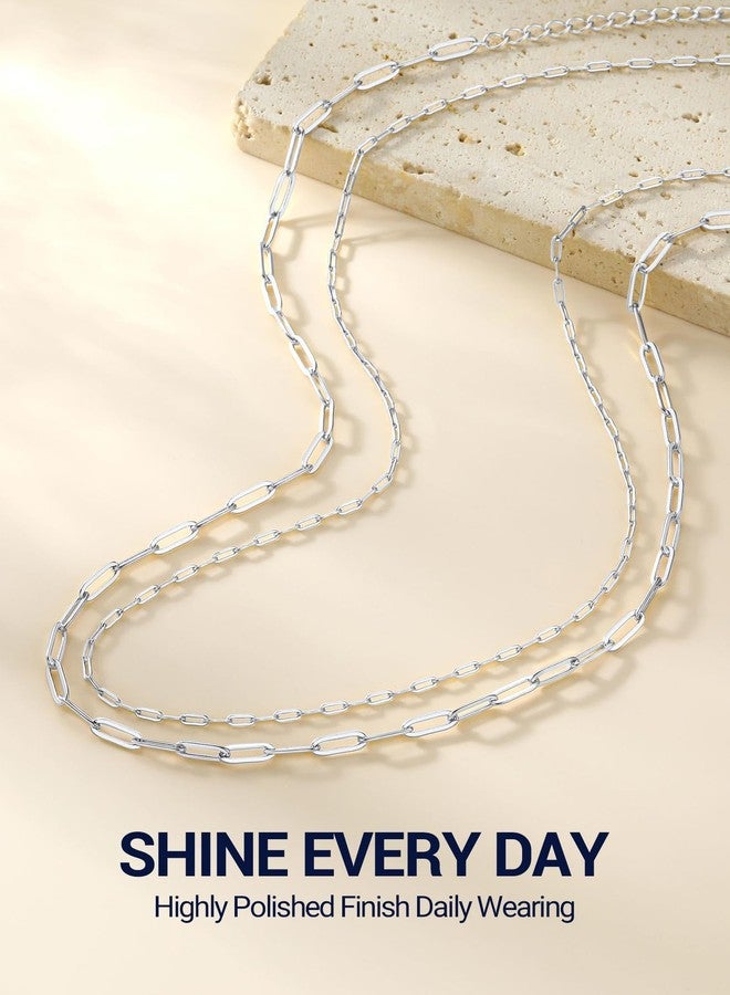 PROSILVER Sterling Silver Paper Clip Chain Necklace Simple Necklace for Women - Image 5